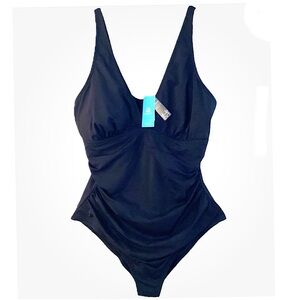 SLIM & SCULPT SWIMSUIT CUPSHE LIVE LIFE ON THE BEACH ONE PIECE BLACK